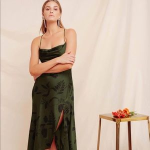 Astr Gaia Dress Olive Green Floral